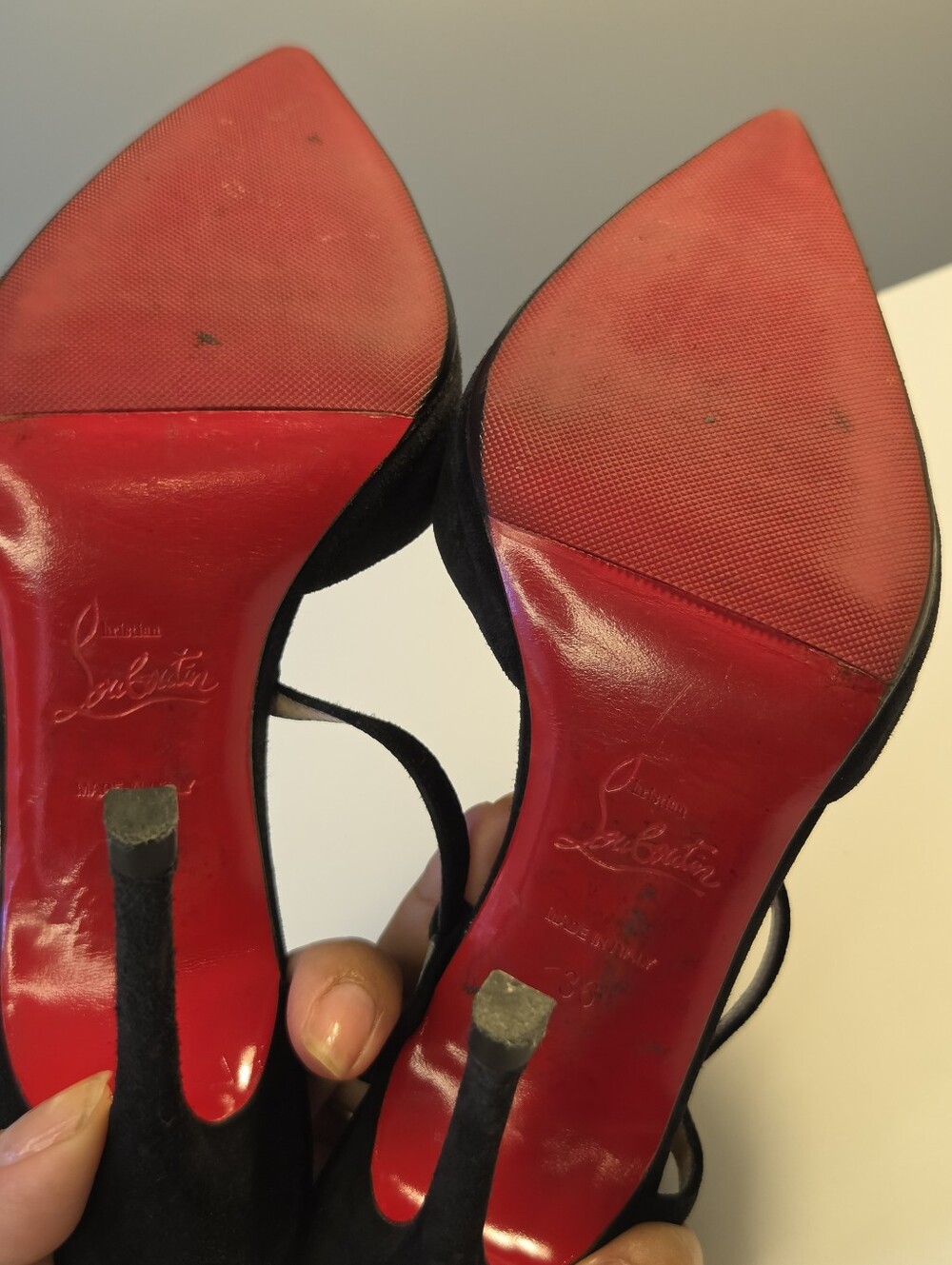 Black Stud-Accent Slingback High Heels - Picture 12 of 15
